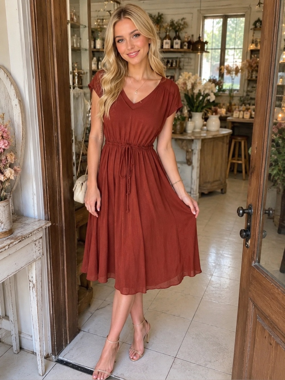 Free People Burnt Orange Dress - Picture 1 of 6
